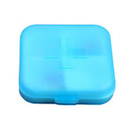 Travel Medicine Organizer Plastic Portable Mini Daily Medicine Case Capsules Container with 4 Compartments for Fish Oil Vitamins Supplements