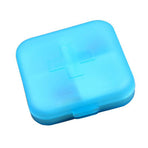 Travel Medicine Organizer Plastic Portable Mini Daily Medicine Case Capsules Container with 4 Compartments for Fish Oil Vitamins Supplements