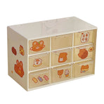 Desktop Storage Drawers Dustproof Beige 9 Drawers Small Drawer Organizer for Office Supplies Pencils Markers Tape