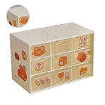 Desktop Storage Drawers Dustproof Beige 9 Drawers Small Drawer Organizer for Office Supplies Pencils Markers Tape