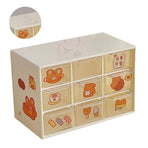 Desktop Storage Drawers Dustproof Beige 9 Drawers Small Drawer Organizer for Office Supplies Pencils Markers Tape
