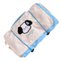 Roll Up Makeup Bag for Women Travel Cosmetic Bag Portable Toiletry Bag 4 Separate Compartments Dog Pattern Blue