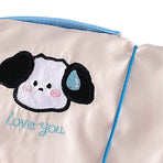 Roll Up Makeup Bag for Women Travel Cosmetic Bag Portable Toiletry Bag 4 Separate Compartments Dog Pattern Blue