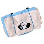 Roll Up Makeup Bag for Women Travel Cosmetic Bag Portable Toiletry Bag 4 Separate Compartments Dog Pattern Blue