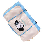Roll Up Makeup Bag for Women Travel Cosmetic Bag Portable Toiletry Bag 4 Separate Compartments Dog Pattern Blue