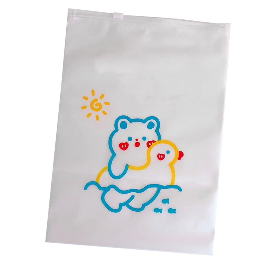 Clothes Packaging Bag Cute Bear Pattern PE Transparent Sealed Clothing Zipper Bags Pouch for Travel Clothes Shoes Cosmetics