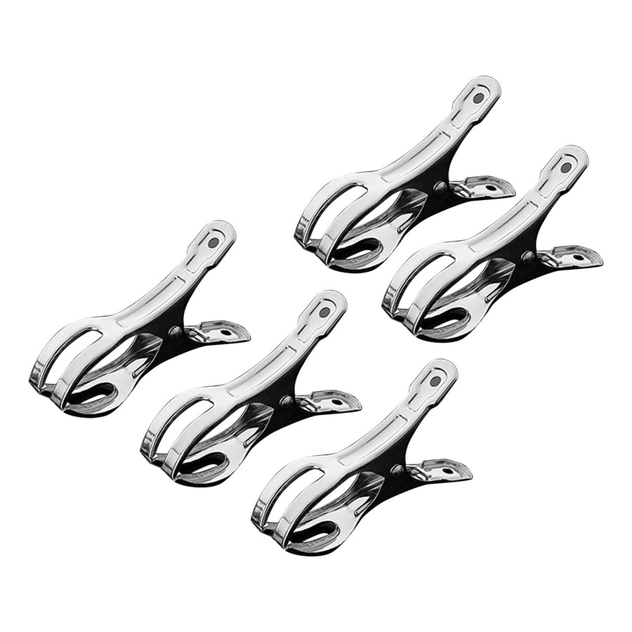 5Pcs Stainless Steel Clothespins Strong Clamping Rustproof Durable Lightweight Portable Metal Beach Towel Clips Clothes Pins Clips