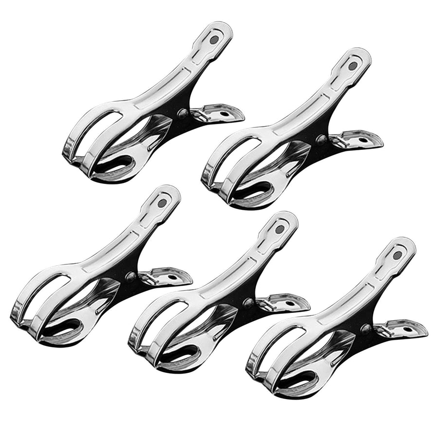 5Pcs Stainless Steel Clothespins Strong Clamping Rustproof Durable Lightweight Portable Metal Beach Towel Clips Clothes Pins Clips