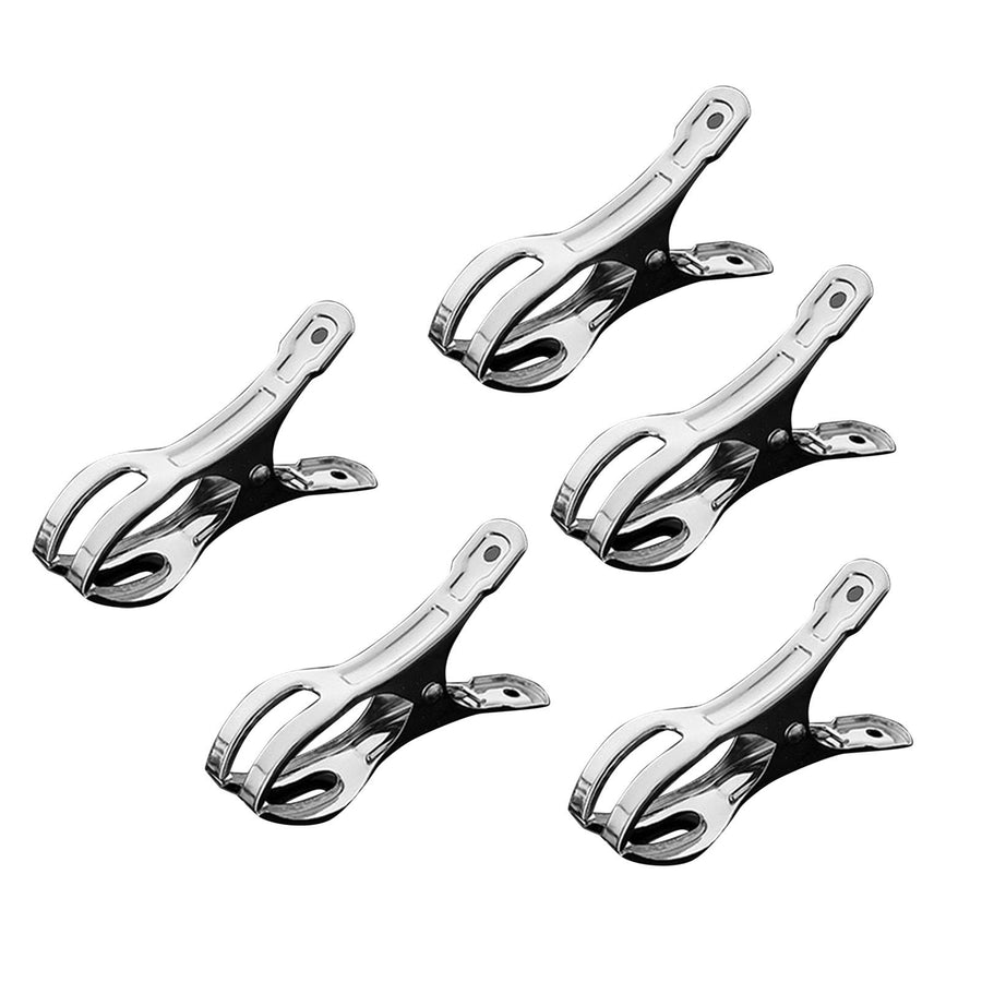 5Pcs Stainless Steel Clothespins Strong Clamping Rustproof Durable Lightweight Portable Metal Beach Towel Clips Clothes Pins Clips
