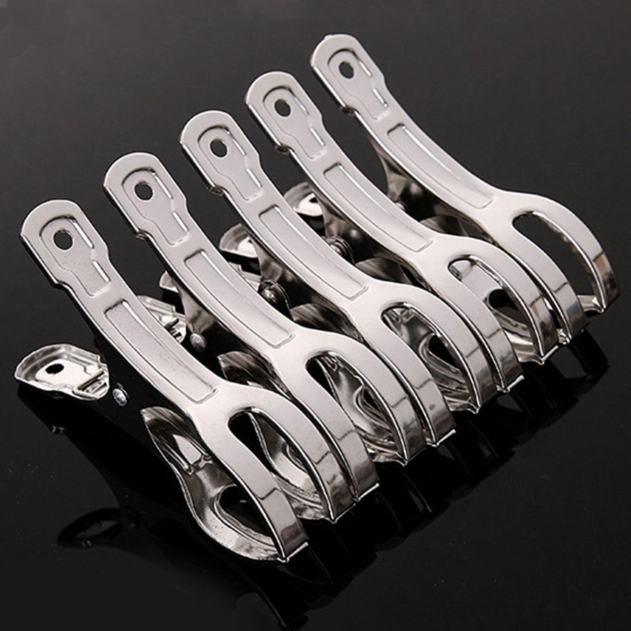 5Pcs Stainless Steel Clothespins Strong Clamping Rustproof Durable Lightweight Portable Metal Beach Towel Clips Clothes Pins Clips