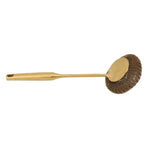 Long Handle Steel Wool Scrubber Deep Clean Rustproof Stainless Steel Dish Scrubber Brush for Pots Pans Grills Gold