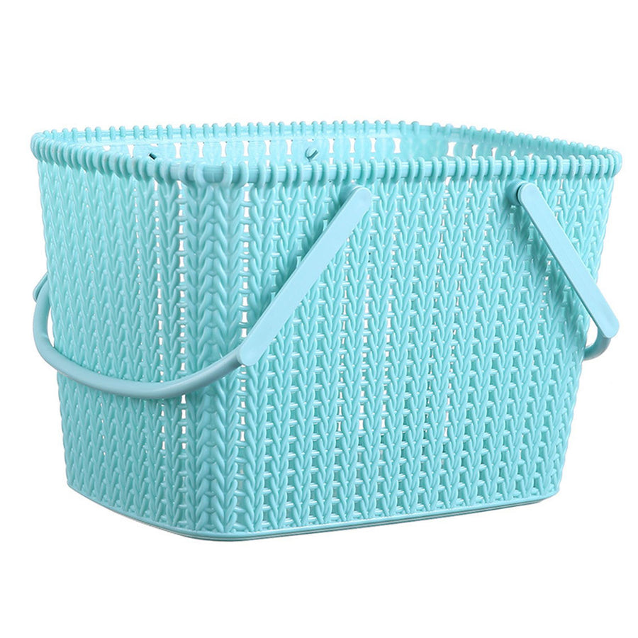 Shower Caddy Bin Strong Plastic Large Opening Smoothing Handle Draining Holes Shower Basket for Bathroom Beach Home