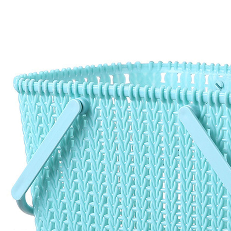 Shower Caddy Bin Strong Plastic Large Opening Smoothing Handle Draining Holes Shower Basket for Bathroom Beach Home