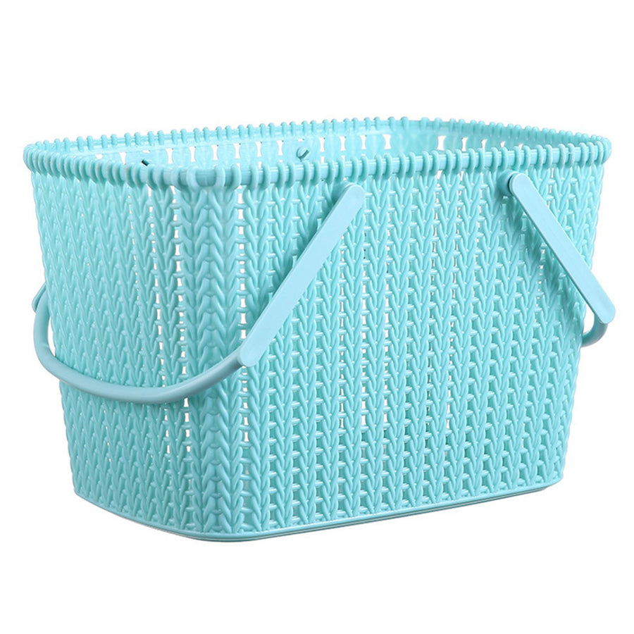 Shower Caddy Bin Strong Plastic Large Opening Smoothing Handle Draining Holes Shower Basket for Bathroom Beach Home