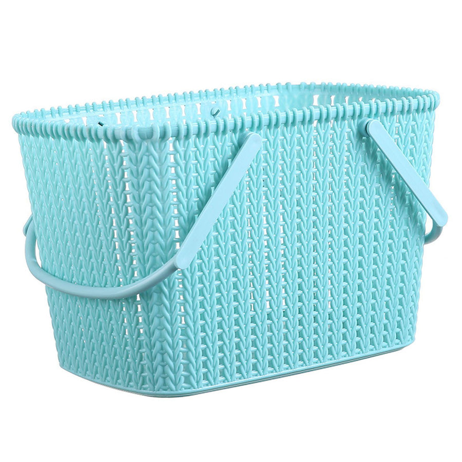 Shower Caddy Bin Strong Plastic Large Opening Smoothing Handle Draining Holes Shower Basket for Bathroom Beach Home