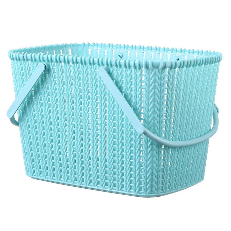 Shower Caddy Bin Strong Plastic Large Opening Smoothing Handle Draining Holes Shower Basket for Bathroom Beach Home
