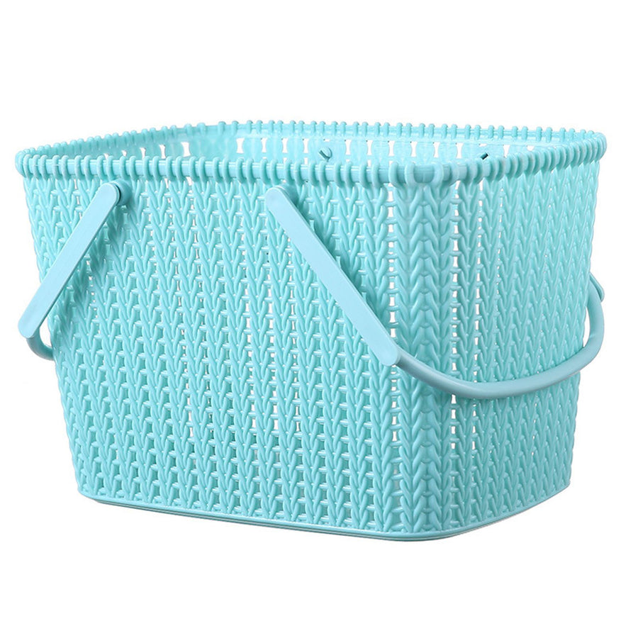 Shower Caddy Bin Strong Plastic Large Opening Smoothing Handle Draining Holes Shower Basket for Bathroom Beach Home