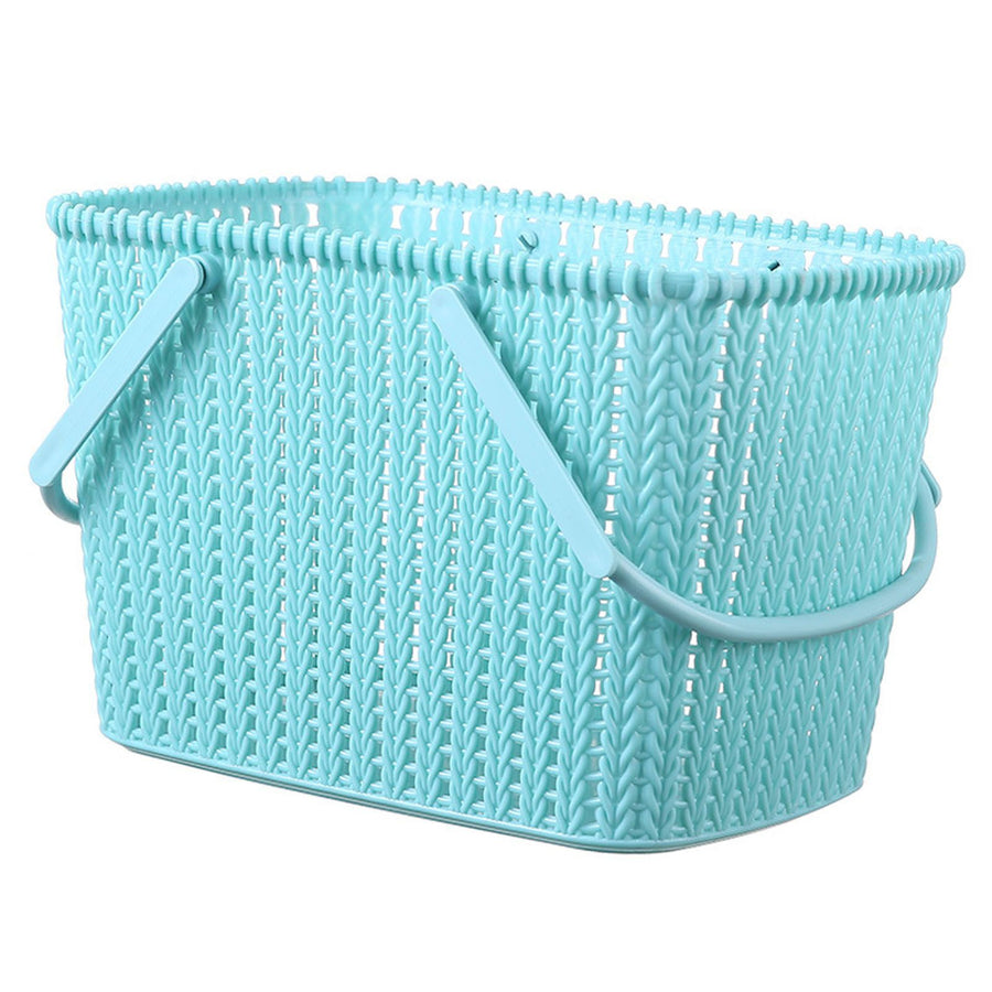 Shower Caddy Bin Strong Plastic Large Opening Smoothing Handle Draining Holes Shower Basket for Bathroom Beach Home