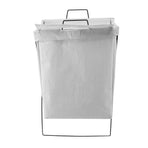Laundry Basket with X Metal Frame Collapsible Laundry Hamper Standing Tall Rectangle Ample Capacity Dirty Clothes Organizer White S