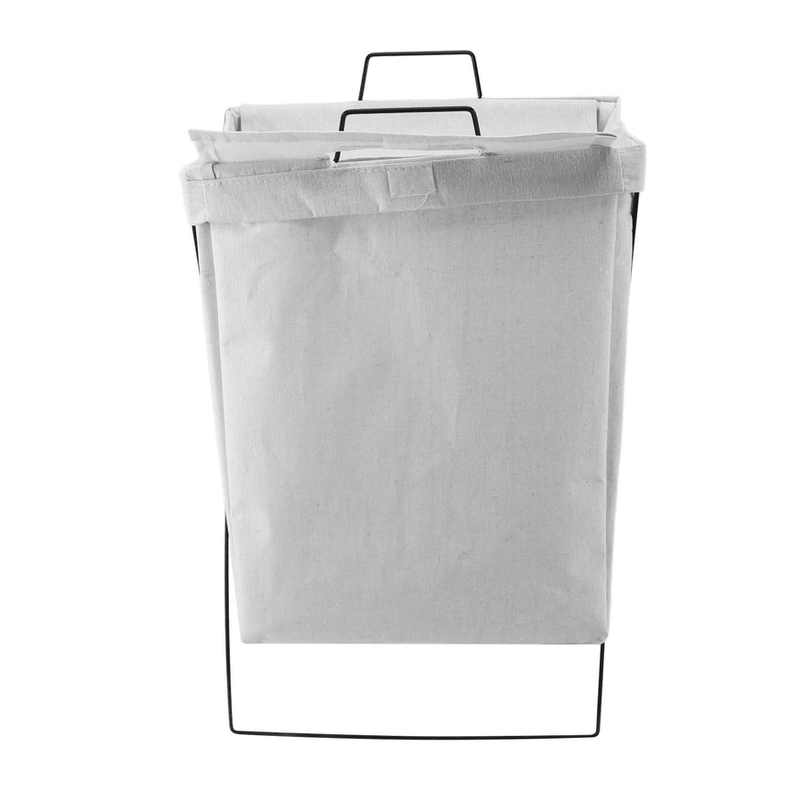 Laundry Basket with X Metal Frame Collapsible Laundry Hamper Standing Tall Rectangle Ample Capacity Dirty Clothes Organizer White S