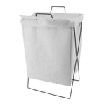 Laundry Basket with X Metal Frame Collapsible Laundry Hamper Standing Tall Rectangle Ample Capacity Dirty Clothes Organizer White S