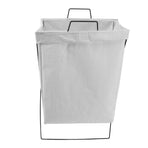 Laundry Basket with X Metal Frame Collapsible Laundry Hamper Standing Tall Rectangle Ample Capacity Dirty Clothes Organizer White S