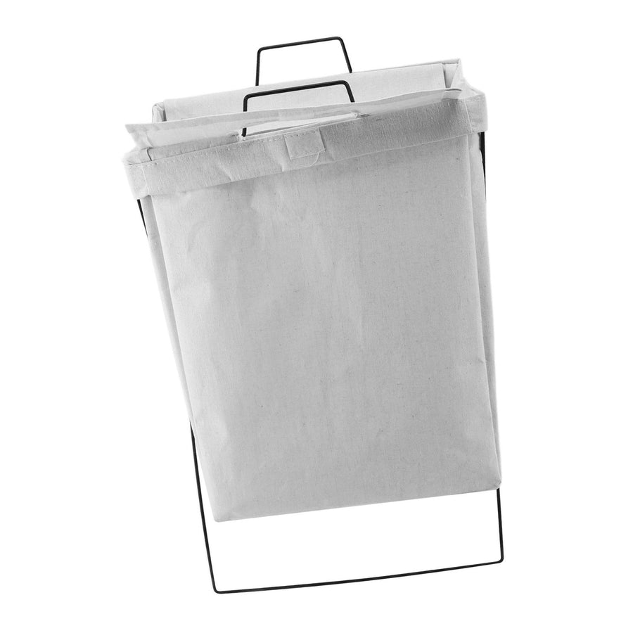 Laundry Basket with X Metal Frame Collapsible Laundry Hamper Standing Tall Rectangle Ample Capacity Dirty Clothes Organizer White S