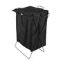 Laundry Basket with X Metal Frame Collapsible Laundry Hamper Standing Tall Rectangle Ample Capacity Dirty Clothes Organizer Black S
