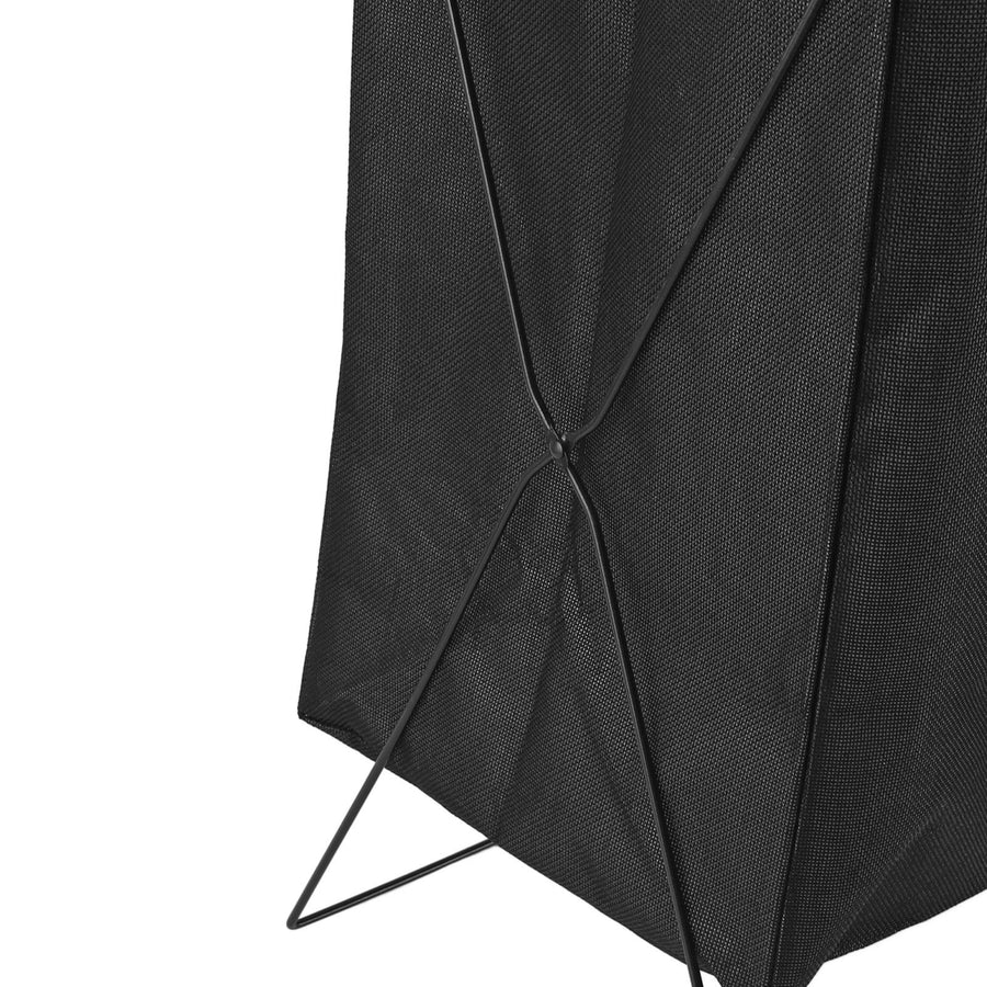 Laundry Basket with X Metal Frame Collapsible Laundry Hamper Standing Tall Rectangle Ample Capacity Dirty Clothes Organizer Black S
