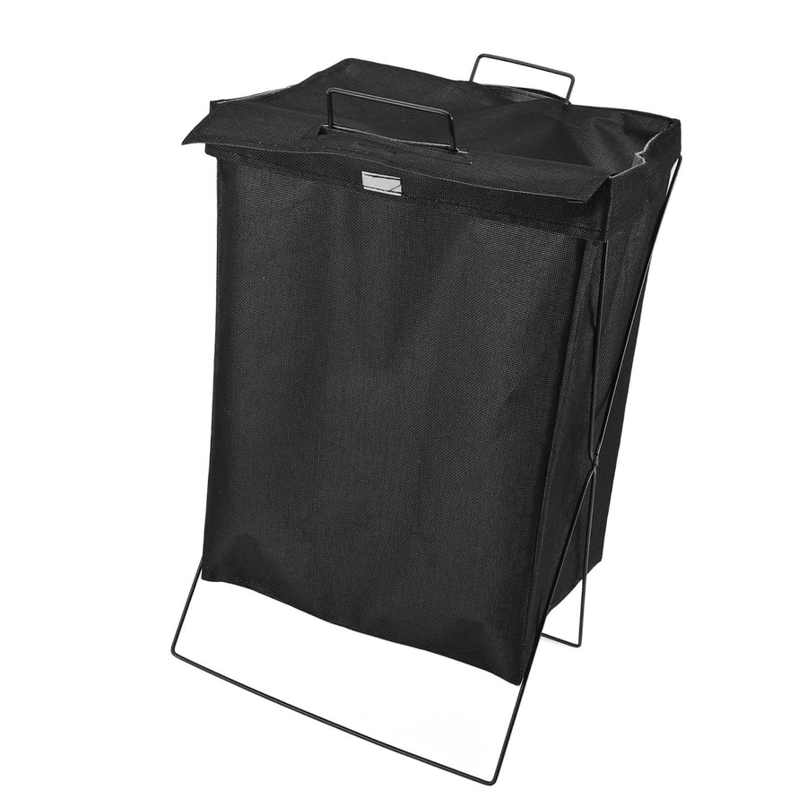 Laundry Basket with X Metal Frame Collapsible Laundry Hamper Standing Tall Rectangle Ample Capacity Dirty Clothes Organizer Black S