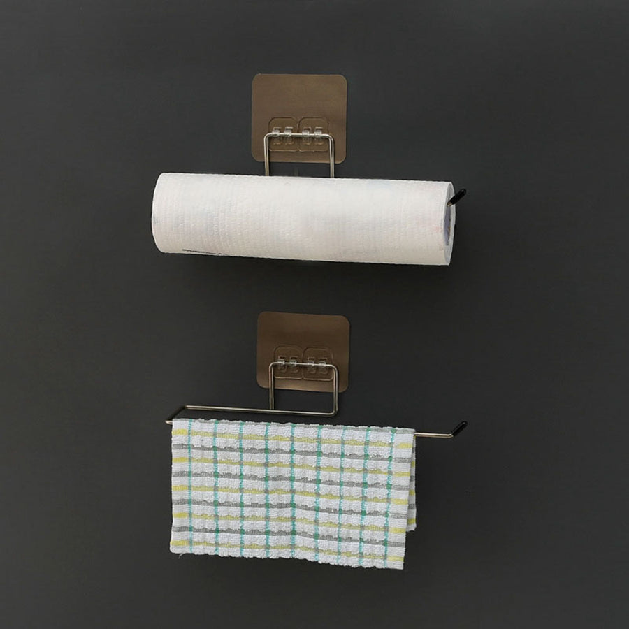 Towel Holder Wall Hanging Disposable Dishcloth Rack Stainless Steel Paper Towel Bar for Kitchen Bathroom