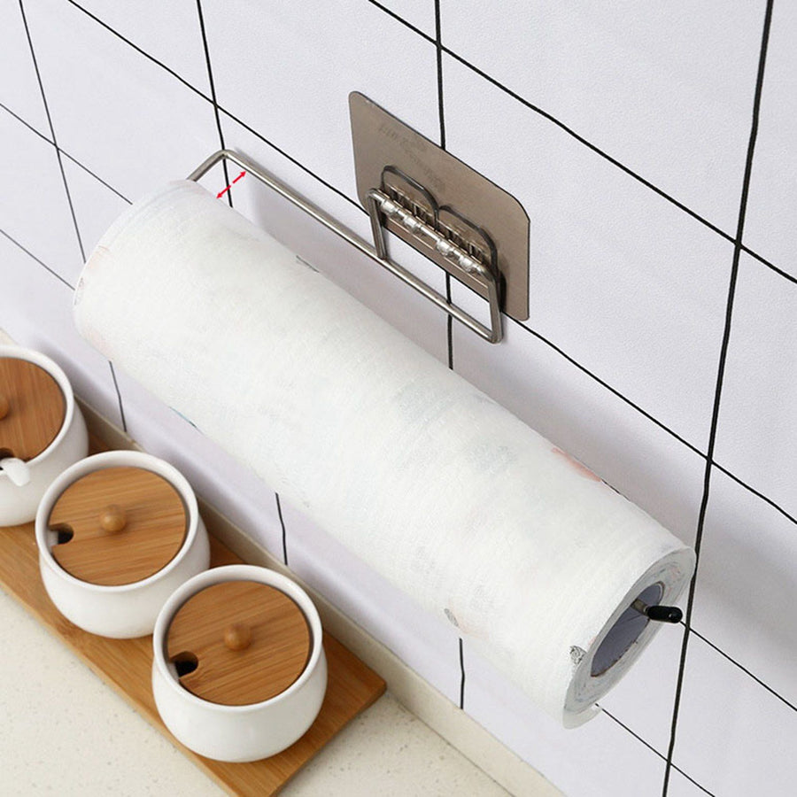 Towel Holder Wall Hanging Disposable Dishcloth Rack Stainless Steel Paper Towel Bar for Kitchen Bathroom