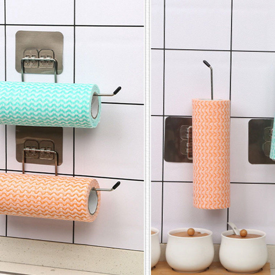Towel Holder Wall Hanging Disposable Dishcloth Rack Stainless Steel Paper Towel Bar for Kitchen Bathroom