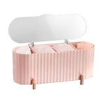 Dustproof Makeup Organizer Box Plastic Cotton Swab Pad Storage Container with Lid For Bathroom Home