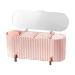 Dustproof Makeup Organizer Box Plastic Cotton Swab Pad Storage Container with Lid For Bathroom Home