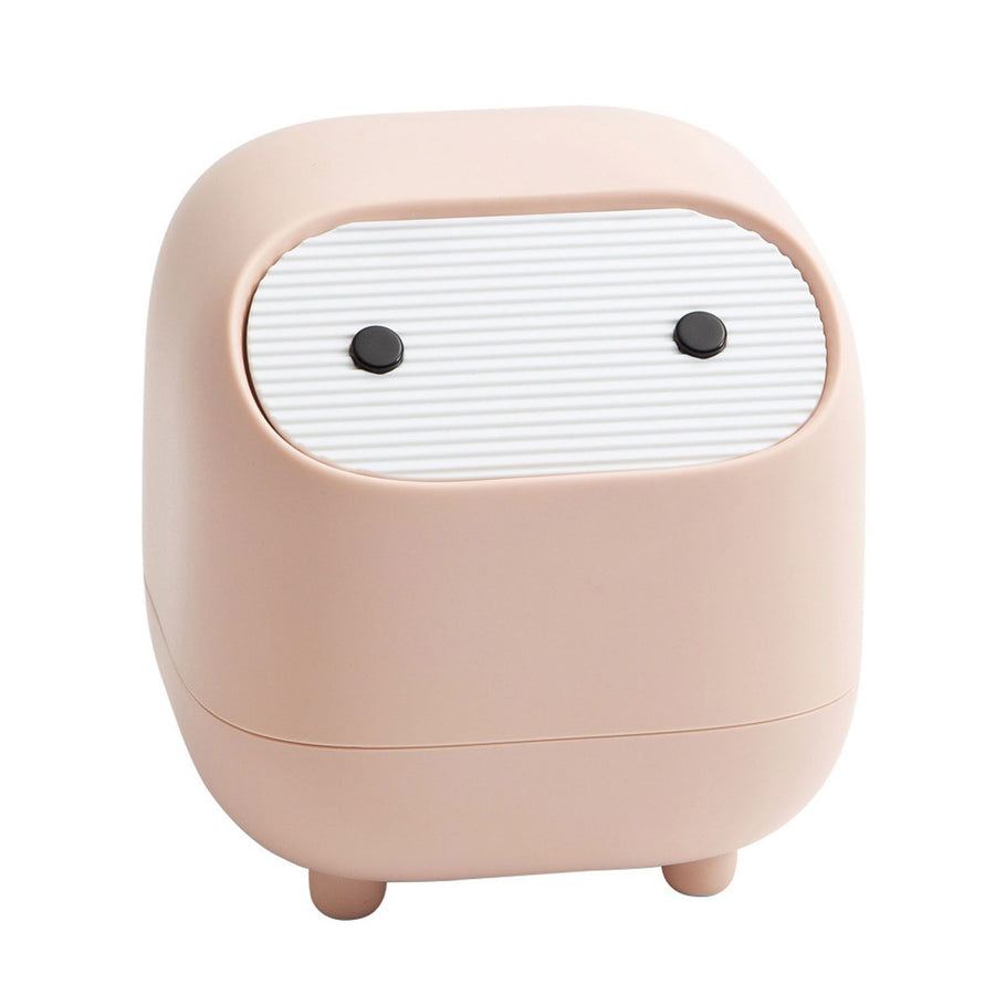 Desktop Trash Can Cartoon Multifunctional Tiny Storage Bin with Lid Desk Decoration for Living Room Office Car