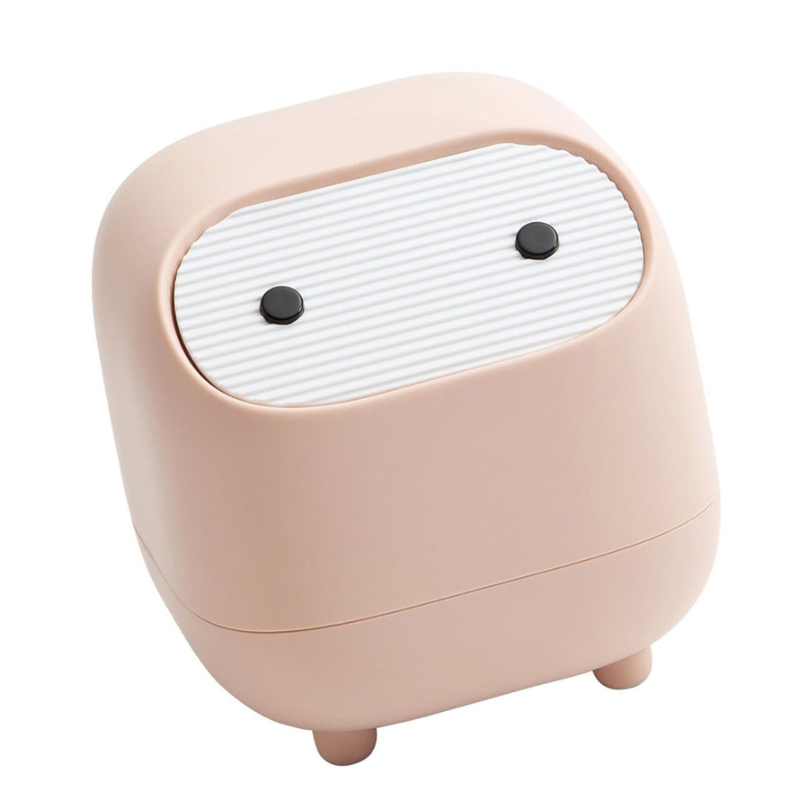Desktop Trash Can Cartoon Multifunctional Tiny Storage Bin with Lid Desk Decoration for Living Room Office Car