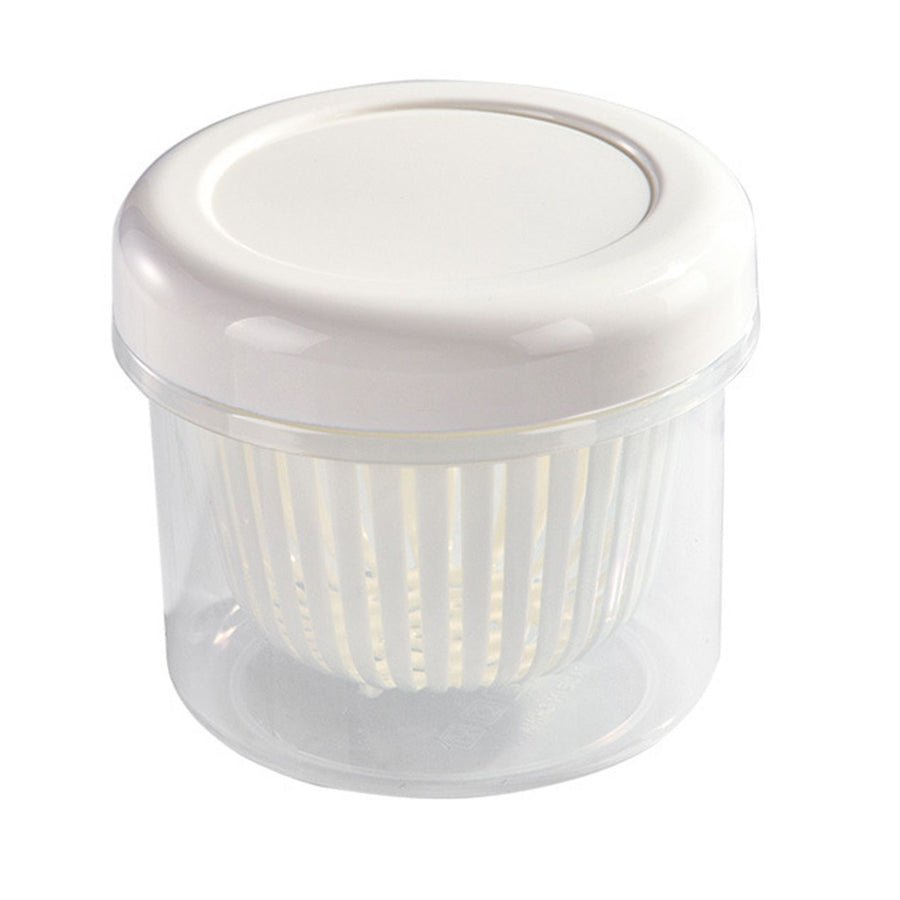 Garlic Drain Sealed Box Multifunction Round Transparent Food Storage Containers with Drain Basket for Onion Ginger Garlic