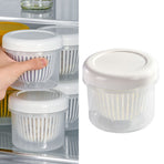 Garlic Drain Sealed Box Multifunction Round Transparent Food Storage Containers with Drain Basket for Onion Ginger Garlic
