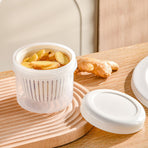 Garlic Drain Sealed Box Multifunction Round Transparent Food Storage Containers with Drain Basket for Onion Ginger Garlic