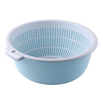 Kitchen Washing Basket Multifunctional Thickened Large Capacity Double Layer Drainer Basket for Fruit Vegetable Rice S