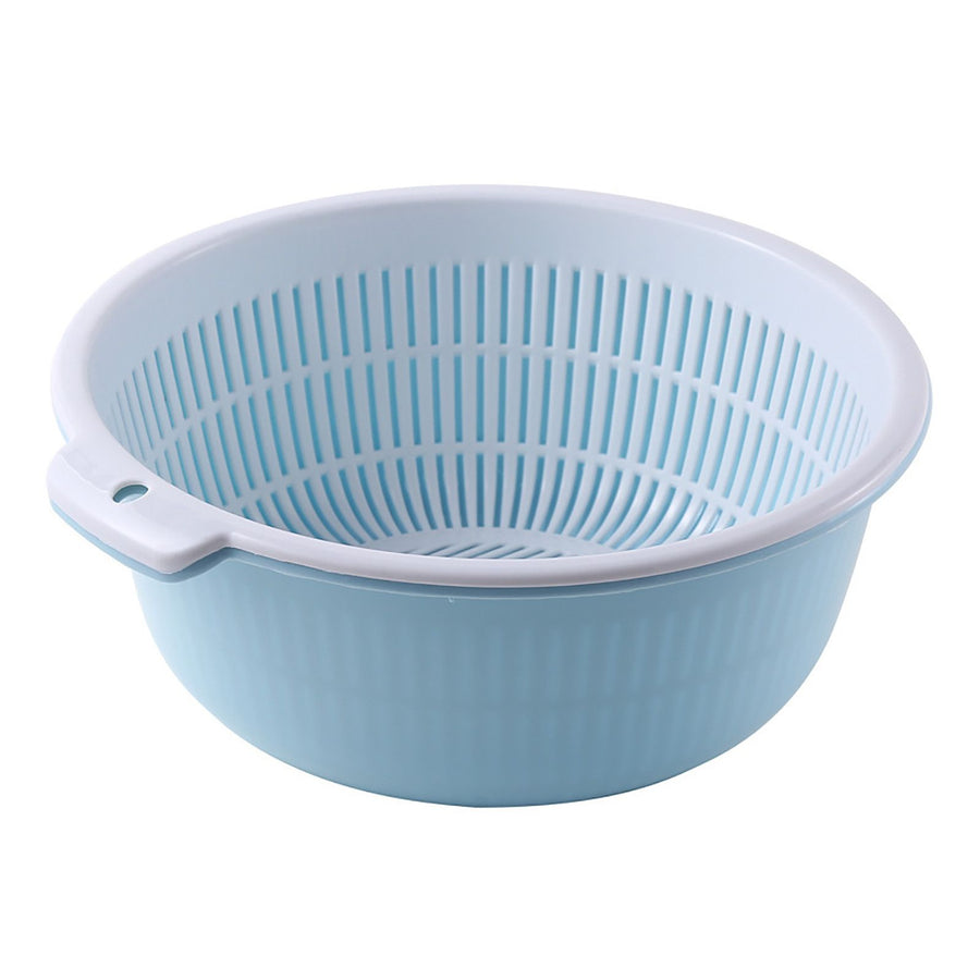 Kitchen Washing Basket Multifunctional Thickened Large Capacity Double Layer Drainer Basket for Fruit Vegetable Rice S