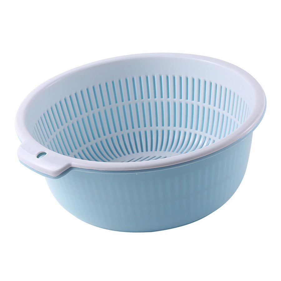Kitchen Washing Basket Multifunctional Thickened Large Capacity Double Layer Drainer Basket for Fruit Vegetable Rice S