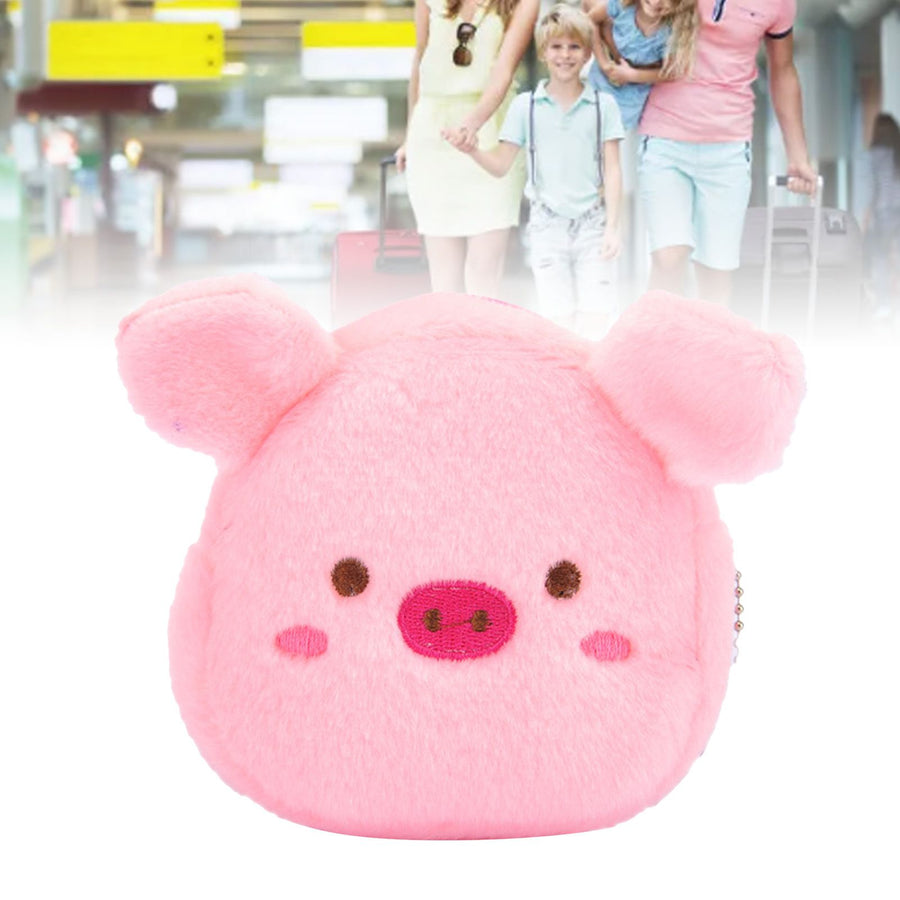 Coin Wallet Purse Pink Pig Shape Cute Portable Plush Mini Change Purse for Kids for Outdoor Shopping