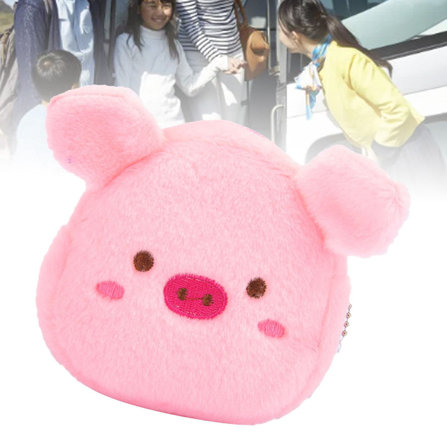 Coin Wallet Purse Pink Pig Shape Cute Portable Plush Mini Change Purse for Kids for Outdoor Shopping