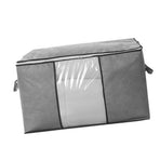 Quilt Storage Bag with Zipper Thicken Non Woven Fabric Clothes Organizing Household Supplies Horizontal Gray