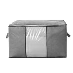 Quilt Storage Bag with Zipper Thicken Non Woven Fabric Clothes Organizing Household Supplies Horizontal Gray