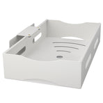 Pull Out Cabinet Organizer Carbon Steel Slide Out Cabinet Drawer Sliding Pantry Storage Shelf Sink Shelf for Kitchen Bathroom White L