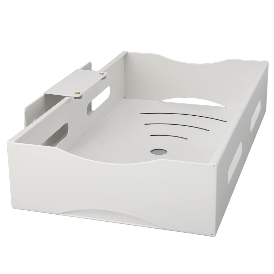Pull Out Cabinet Organizer Carbon Steel Slide Out Cabinet Drawer Sliding Pantry Storage Shelf Sink Shelf for Kitchen Bathroom White L