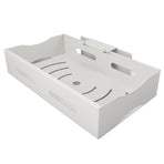 Pull Out Cabinet Organizer Carbon Steel Slide Out Cabinet Drawer Sliding Pantry Storage Shelf Sink Shelf for Kitchen Bathroom White L